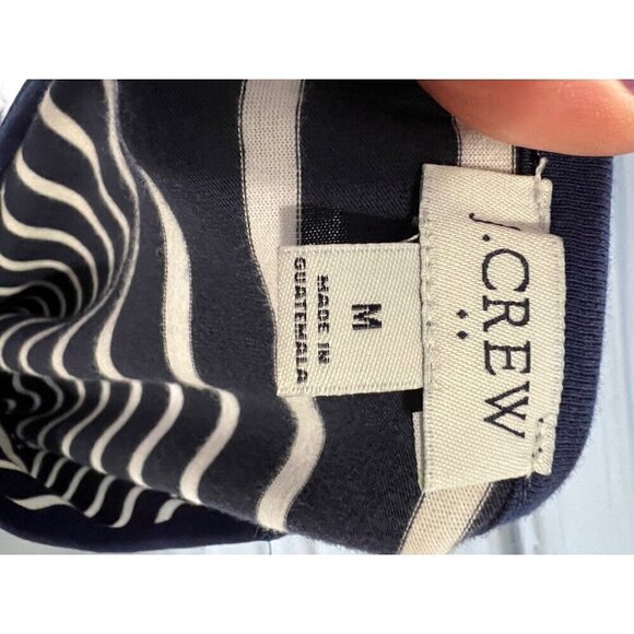 J. Crew Re Imagined Navy White T Shirt Dress Medium Vacation Substainable - Picture 5 of 11